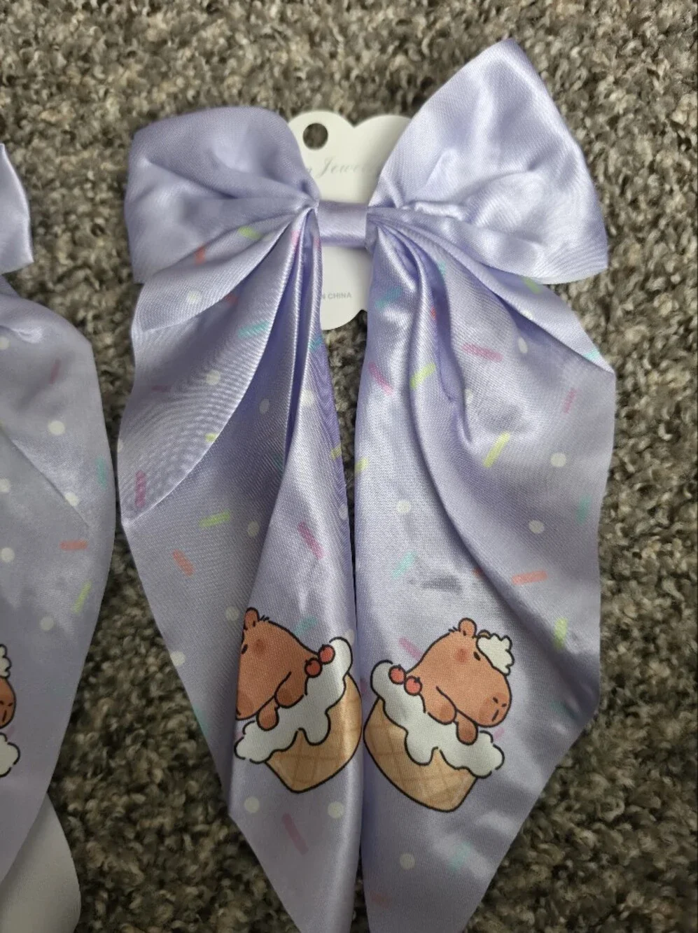 Fashion Jewelry Lavender Cupcake Bear Hair Bows